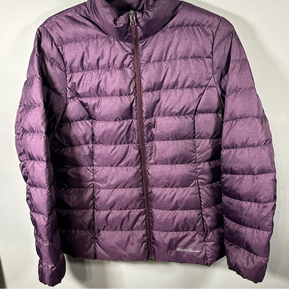 Eddie Bauer EB650 Down Puffer Coat Women's M Plum Purple Storm Repel Jacket